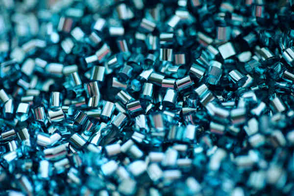 photo of ABS plastic pellets from recycled material