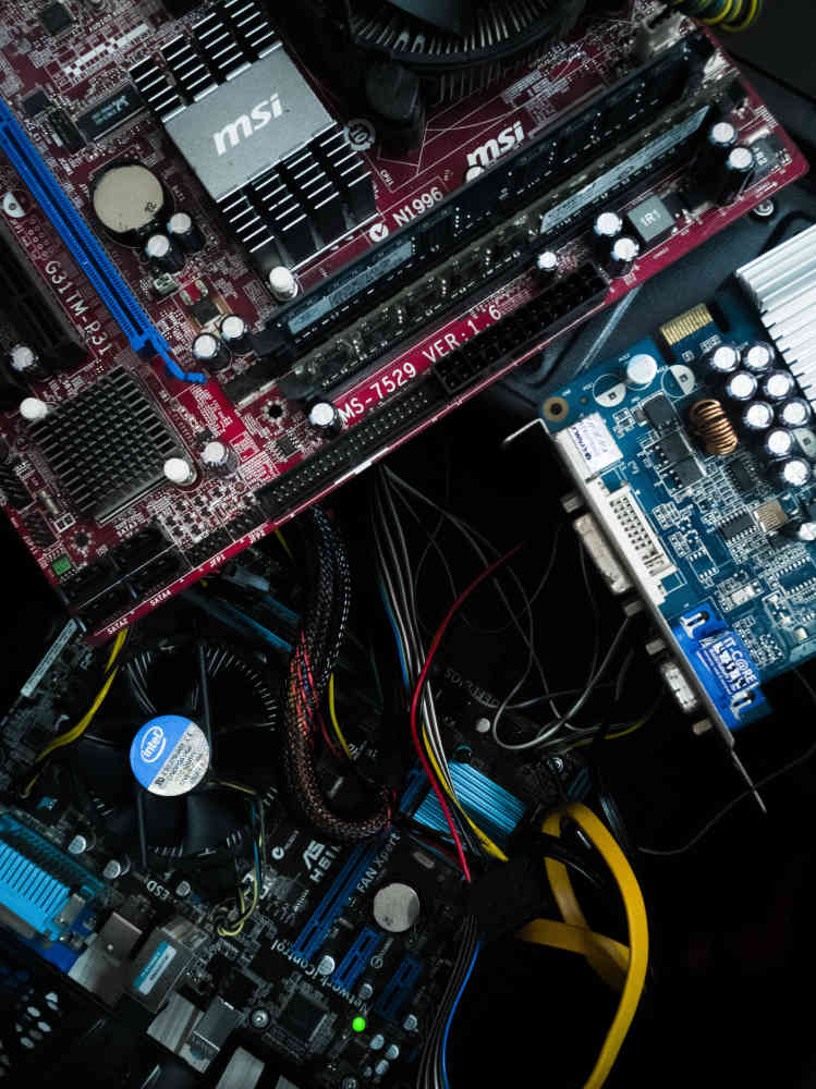 photo of random circuit boards for recycling